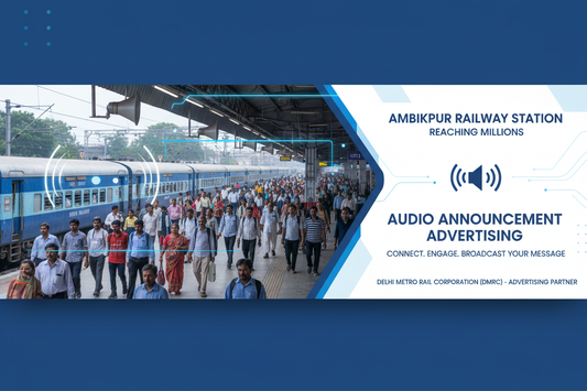 Ambikapur Station - Railway Announcement Advertising

Reach a substantial audience at Ambikapur with 22,000 daily visitors and 6,60,000 monthly commuters through audio announcements.

Station Statistics
Station Name: Ambikapur (12 panels)
Total Trains/Day: 11 trains
Daily Visitors Reach: 22,000 passengers
Monthly Visitors Reach: 6,60,000 passengers
No. of Spots/Day: 50 advertising units
Spot Duration: 15 seconds per announcement
Monthly FCT at Each Station: 22,500
Monthly Station Wise Cost: ₹40,000
img 