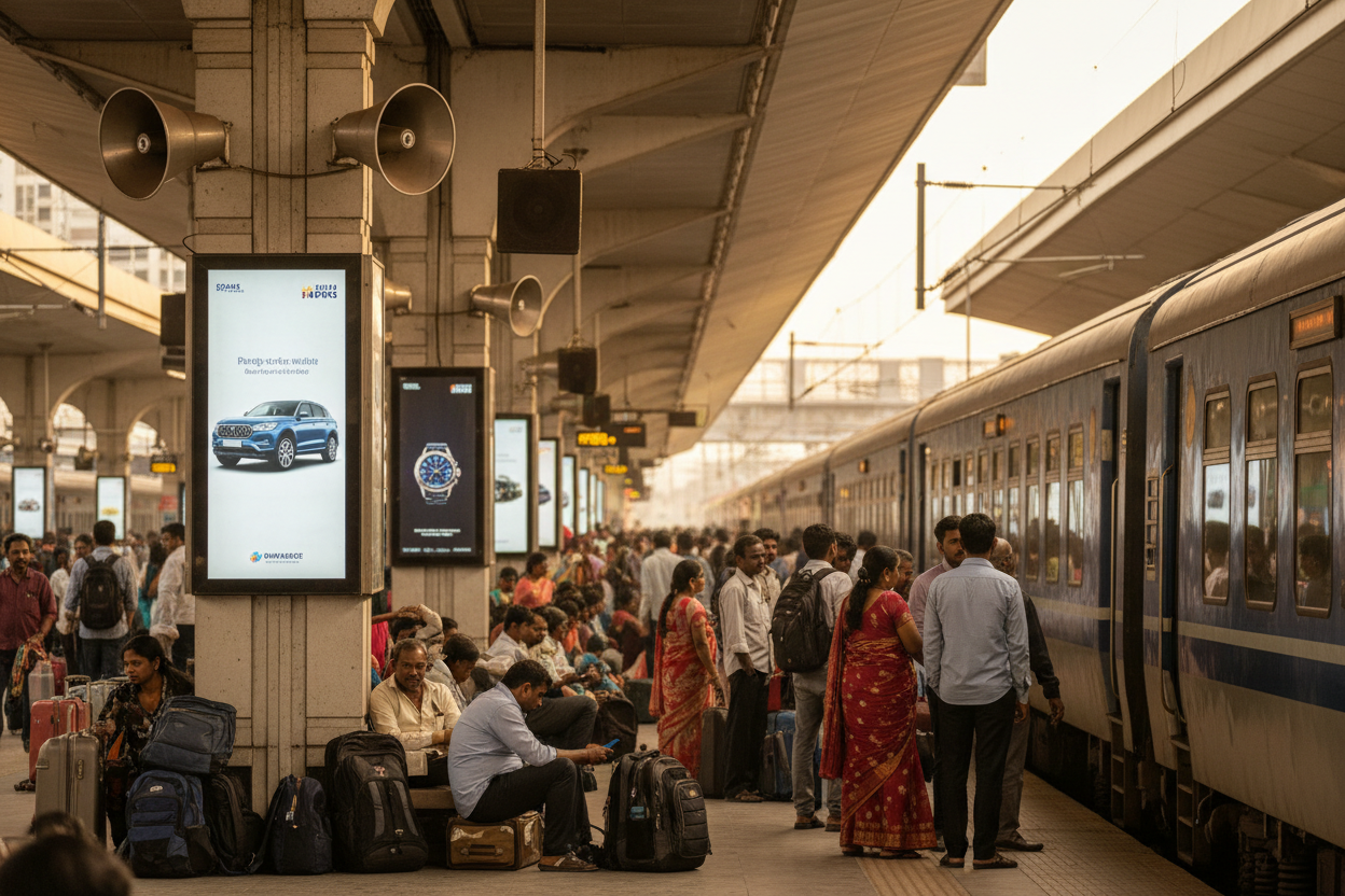 Bhimavaram Junction Railway Station - Announcement Advertising

Reach a substantial audience at Bhimavaram Junction with 64,000 daily visitors and 1.92 million monthly commuters through audio announcements.

Station Statistics:

Total Trains/Day: 34
Average Trains/Day: 32
Daily Visitors Reach: 64,000 passengers
Monthly Visitors Reach: 1,920,000 passengers
No. of Spots/Day: 100 advertising units
Spot Duration In Sec: 15 seconds per display
Monthly FCT at Each Station: 45,000