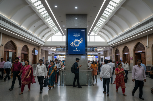 cretae image using this details - Premium Railway Station Advertising in Begampet, Telangana

Capture the attention of thousands of daily commuters with high-impact advertising at Begampet Railway Station. This premium 43-inch advertising placement offers exceptional visibility in one of Telangana's key transit hubs.

Placement Details:

Location: Begampet Railway Station, Telangana
Display Size: 43 inches
Quantity: 4 displays
Aspect Ratio: 3.2*1.8
Campaign Duration: 300 days