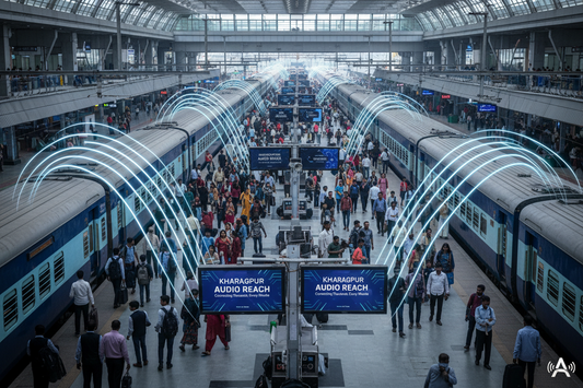 Kharagpur Station - Railway Announcement Advertising

Reach a substantial audience at Kharagpur with 3,34,000 daily visitors and 1,00,20,000 monthly commuters through audio announcements.

Station Statistics
Station Name: Kharagpur (280 panels)
Total Trains/Day: 167 trains
Daily Visitors Reach: 3,34,000 passengers
Monthly Visitors Reach: 1,00,20,000 passengers
No. of Spots/Day: 100 advertising units
Spot Duration: 15 seconds per announcement
Monthly FCT at Each Station: 45,000
create image 