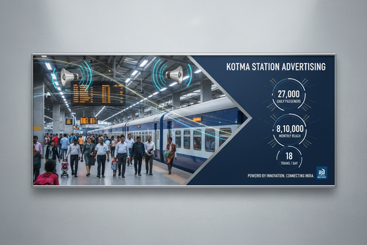 Kotma Station - Railway Announcement Advertising

Reach a substantial audience at Kotma with 27,000 daily visitors and 8,10,000 monthly commuters through audio announcements.

Station Statistics
Station Name: Kotma (20 panels)
Total Trains/Day: 18 trains
Daily Visitors Reach: 27,000 passengers
Monthly Visitors Reach: 8,10,000 passengers
No. of Spots/Day: 100 advertising units
Spot Duration: 15 seconds per announcement
Monthly FCT at Each Station: 45,000
Monthly Station Wise Cost: ₹50,000
create img 