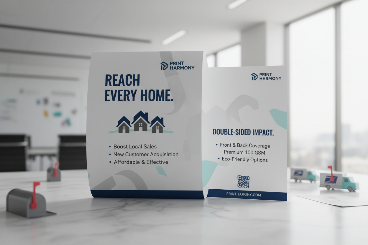 pamphlet is single A4 page, client message written front and back side of paper