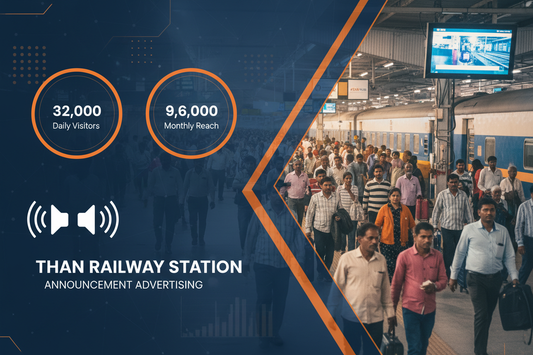 Than Station - Railway Announcement Advertising

Reach a substantial audience at Than with 32,000 daily visitors and 9,60,000 monthly commuters through audio announcements.

Station Statistics
Station Name: Than (20 panels)
Total Trains/Day: 16 trains
Daily Visitors Reach: 32,000 passengers
Monthly Visitors Reach: 9,60,000 passengers
No. of Spots/Day: 100 advertising units
Spot Duration: 15 seconds per announcement
Monthly FCT at Each Station: 45,000
Monthly Station Wise Cost: ₹70,000
Create image 